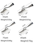 Heavy Duty Carbon Steel Weeding Rake With 5 6 7 8 Teeth For Garden Weeding And Soil Prep Durable Triple Welded Yard Tool