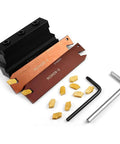 Oscarbide 3/4 in self-lock block with adjustable blades NCIH26-3/NCIH26-4, tin-coated GTN-3/GTN-4 inserts, hex keys