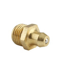 Close-up of a single brass grease fitting from Pro Grade Brass Grease Fitting Assortment 15 Pcs Set M6 M8 M10 Nipple Nozzle Kit