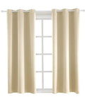Inherent Flame Retardant Thermal Insulated Kitchen Curtain Dope Privacy Shield 42W By 84L Inches Light Beige One Panel