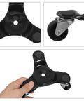 Heavy Duty Furniture Dolly Set With Carbon Steel Frame And Abs Triangular Rotating Wheels For Slick Easy Maneuvering Of Appliances And Heavy Furniture In Warehouses And Offices, black wheel close-up