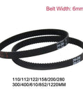 Super Cool GT2 Closed Loop Timing Belt 6mm Pulley Drive Synchronous Syncbelt For 3D Printer, CNC, And Robotics With Abrasion Resistant Durable Flex Performance In 280 Millimeter Size, showing multiple belts.