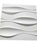 Wave Wall Panels 19.7 Inch Square Pack Of 12 White PVC Panels For Living Room And Kitchen DIY Friendly Fire Resistant Lightweight 32 Sq Ft Coverage