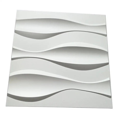 Wave Wall Panels 19.7 Inch Square Pack Of 12 White PVC Panels For Living Room And Kitchen DIY Friendly Fire Resistant Lightweight 32 Sq Ft Coverage