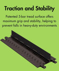1 Channel Low Profile Drive Over Cable Protector With Beefy Load Capacity Up To 26,000 Pounds, Polyurethane Construction, traction