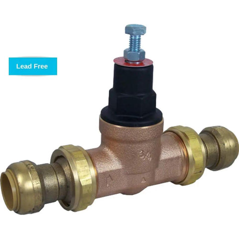 1 Inch Double Union Pressure Regulating Valve Push To Connect Brass Plumbing Fittings Works With PEX Copper CPVC PE-RT HDPE Piping No-Fuss Install Built Tough PRV