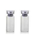 Two 10ml borosilicate glass vials with aluminum flip-off caps