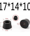 Black Rubber Furniture Pads For Chairs And Tables No Slip Floor Protectors with round leg caps size 17x14x10mm