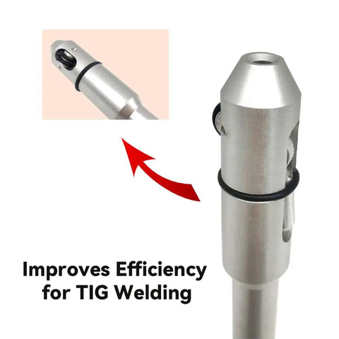 Wire Feeding Pen Tool For TIG Welding, close-up of aluminum rod holder with smooth grip and compact design.