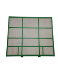 Solid Two Pack Washable Air Conditioner Filters For Split And Window Units Reusable Dust Screen, green metal frame design.
