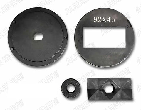 Hydraulic Knockout Punch And Die Set For 1/8 DIN (45x92mm) With 16mm Draw Stud And UNF 3/4-16 Threads, die components close-up