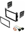 Chevrolet Double Din Car Radio Dash Kit With Wire Harness For 2007 2010 Cobalt 2006 2011 HHR 2008 2012 Malibu And More Perfect Fit For Aftermarket Radios No Factory External Amp Required. View of dash kit and wire harness components.