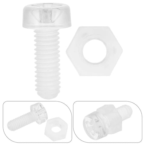 Clear Acrylic Bolt And Nut Kit, 100 Piece Transparent Fasteners Set For Precise Assembly And Rock Solid Fixation, Easy Install For Home DIY Electronics And Mechanical Projects, Sleek Transparent Screws And Nuts For A Clean Minimal Look. Transparent acrylic bolt and hex nut set