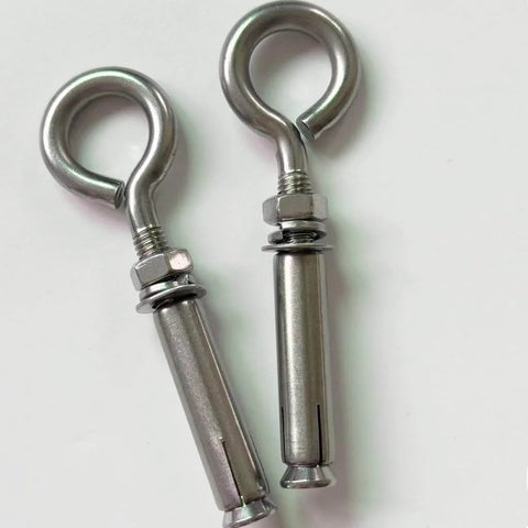 2 Pack M8 Stainless Steel Expansion Eyebolts Heavy Duty Beefy Shoulder Lag Ring Bolts Lifting Hardware For Wall Ceiling