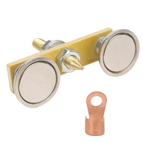 Heavy Duty Welding Magnetic Head With Quick Ground Clamp For Fast Mechanical Repairs And Insulation Boards Featuring 36mm Diameter Disk and Copper Tail.
