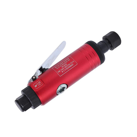 Pro Level High Speed Pneumatic Die Grinder With Adjustable Intake And 25000 RPM Air Motor shown in red metal design.