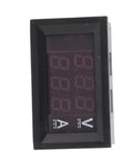 Front view of Dual LED Voltmeter Ammeter For Panel Mount Voltage And Current Meter Multimeter With Red And Blue Readouts 50A Capacity
