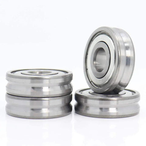 Premium V Groove Sealed Ball Bearings 10 X 30 X 9 mm Rock Solid Roller Pulley Wheel Kits shown in a stacked arrangement.