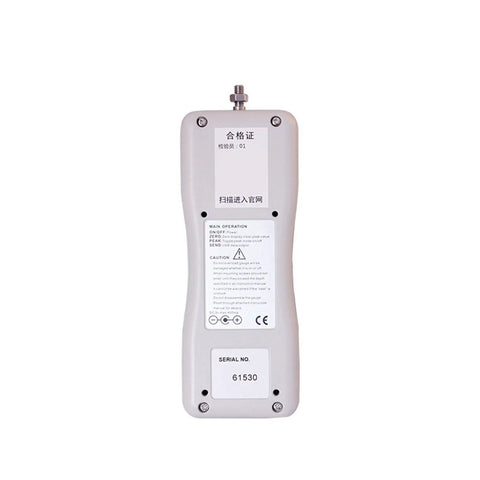 Top-Notch Force Gauge DS2 500N To 1000N Push And Pull Strength Tester For Quality Control And Material Testing Peak Hold 0.2 Percent FS Accuracy 0.001N Resolution Small Sensor Dynamometer For Fast Accurate Readouts, rear view