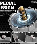 Front view of FROOOK 22-piece carbide hole saw kit for metal with titanium pilot and 3 L-wrenches