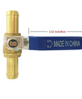 Heavy Duty Brass 5/8 Inch Barb Ball Valve For Heater Hose And PEX Tubing, High Temp 500 Degrees F, 230 PSI, side view