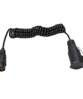 Coiled Trailer Plug Adapter 7 Pin To 13 Pin Socket 9.84 Foot RV Extension Cable For Trailers Campers And Vans With Stable Power Transmission And Easy Hookups, black coiled cable