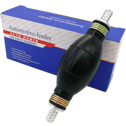 10mm 3 Eighths Black Rubber Fuel Transfer Primer Bulb For Marine Boats shown with packaging, durable rubber construction