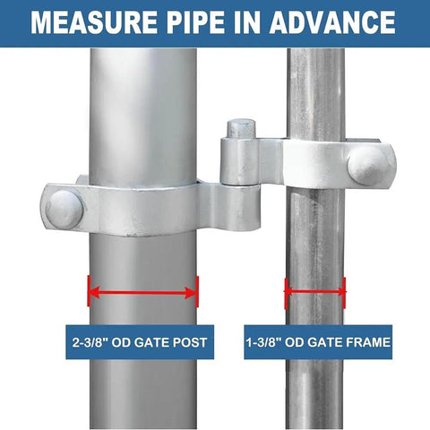 Two Pack Galvanized Steel Chain Link Fence Gate Hinge Kit For 1-3/8 Inch Gate Frames And 2-3/8 Inch Posts, heavy duty metal hinges