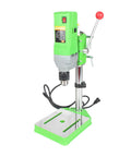 Workhorse Benchtop Drill Press With 710W 110V Power, 0-2800 RPM, visible on aluminum base with green housing and power cord