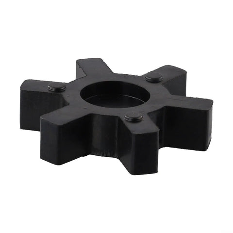 Top Tier L110 Flexible Rubber Spider Insert For L Jaw Coupling With Superior Vibration Damping And Tough Ureane Construction Made To Fit Lovejoy And Woods Industrial Systems Perfectly, black urethane insert with central hole and arms.