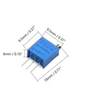 10 Pack 1K Ohm 3296W Trimmer Potentiometer Multiturn Adjustable Resistors Dope High Precision Blue Glass Glaze Film Linear Taper