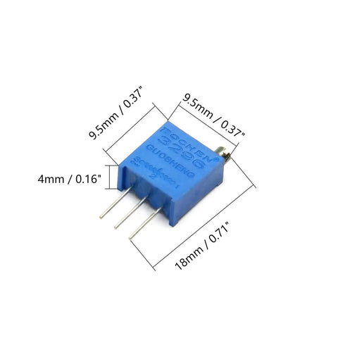 10 Pack 1K Ohm 3296W Trimmer Potentiometer Multiturn Adjustable Resistors Dope High Precision Blue Glass Glaze Film Linear Taper