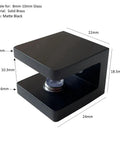 Brass Glass Clamp No Drill On Glass Holder And Shelf Bracket Clip Support For 8mm To 10mm Glass Matte Black Four Pack