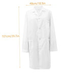 Men's White Lab Coat With Long Sleeves Doctor Uniform For Medical Students And Professionals Breathable Comfortable Clinical Coat For Labs