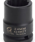 Pro Shop Essential 3/4 Inch Drive 24mm 12 Point Thin Wall Impact Socket Heat Treated Chromoly Steel close-up view