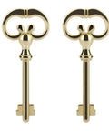 Rugged And Ready Roll Top Desk Lock Key Set Antique Brass Plated Skeleton Replacement Master Key For Vintage Writing Desks and Office Cabinetry Dead Simple Two Pack, featuring two antique-style keys.