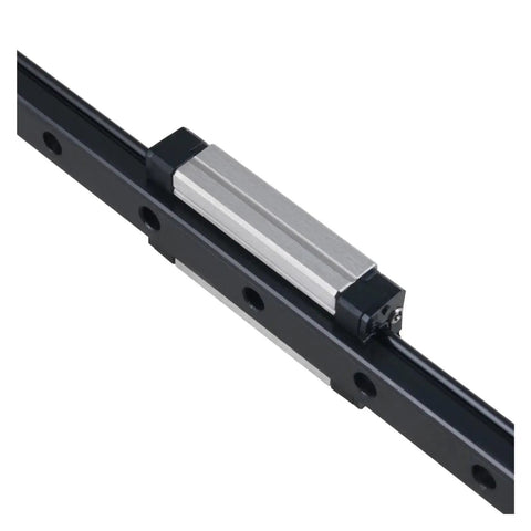 MGN12 Linear Guide Rail Kit With MGN H Carriage, 700mm aluminum rail for CNC motion systems, side view.