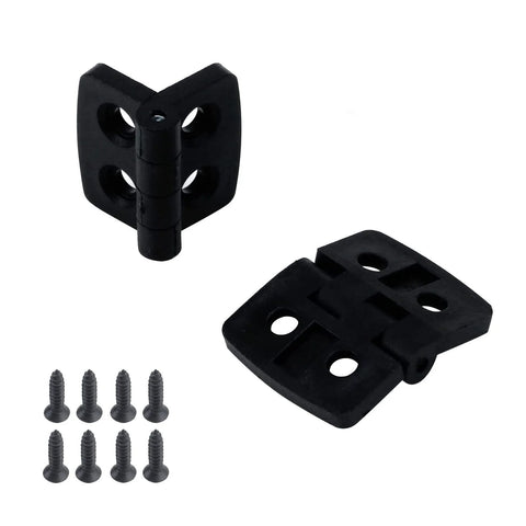 2 Pack Plastic 180 Degree Door Hinges 40mm X 31mm Black With 4 Countersunk Holes Pre Drilled Built Tough Durable Corrosion Resistant Single