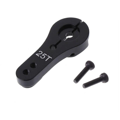 Black 5 Pack 25T Aluminum Servo Horns With M3 Threads For RC Cars Trucks Buggy And Airplanes Adjustable Split Clamp Design