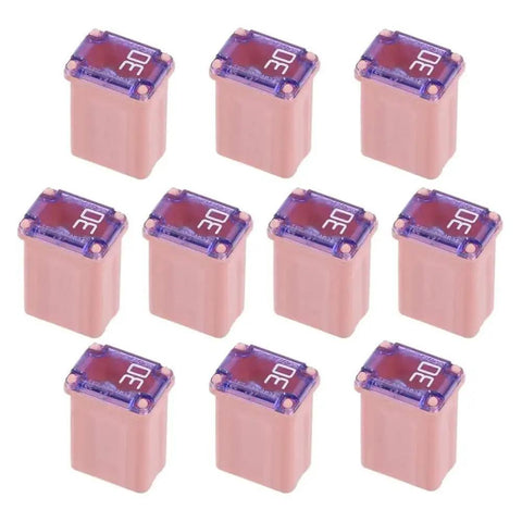 30A fuses part of 50 Pack Must Have Automotive Mini Box Cartridge Fuse Kit For Cars Trucks And SUVs With 15A 20A 25A 30A 40A Each 10 Pieces
