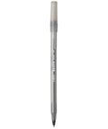 Single BIC Round Stic M black ballpoint pen, ideal for smooth writing with clear grip for school and office use. 60 Count Round Stic Xtra Life Black Ballpoint Pens Deliver Top Shelf Writing With Smooth Gliding Ink That Locks Far Longer Than Regular Pens Great For School And Office Grind Where You Need Ironclad Gear To Ace Exams Plus Work Without Missing A Step.