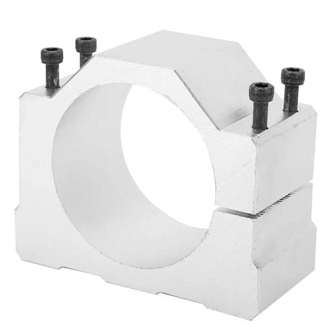 Aluminum CNC Motor Bracket Mount Clamp Kit With Screws 80mm Clamp For Spindle CNC Engraving Milling Machine Durable High Precision Holder Easy Install Tight Fit And No Slip, white aluminum clamp