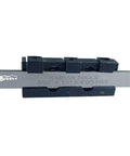 Heavy Duty 8mm Adjustable Lathe Parting Cut Off Tool Holder With 3/32 Inch X 1/2 Inch HSS Blade For Mini Bench Lathes Front Rear Compatible Precision Cutting, showing HSS blade in holder