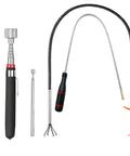 Amazon 4-pack telescoping magnet pickup tool set, front view with gooseneck flexible magnet and four tips
