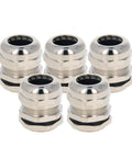 Metal Waterproof M22 Cable Glands Set With Adjustable Joints For 10 To 13 Mm Diameter Cables Durable Silver Connectors