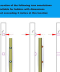 Adjustable Aluminum Corner Ladder Stabilizer With Non Slip Creamy White Rubber Mat C Shaped Roof Ladder Hook Stabilizer Wall Protector And Scratch Resistant Fits Most Ladders No Fuss Easy Install Heavy Duty Yet Lightweight Build, 3-inch fit diagram