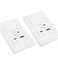 Heavy Duty Dual Wall Plate With Single Toggle 15 Amp Three Prong Receptacle Paired With Ten Watt Usb Charger Built To Survive The Daily Grind Ul Verified Heat Guard White, showing dual USB charging ports.