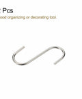Extra Long S Shape Hanging Hooks Set Dope Matte Silver Finish Heavy Duty 120mm 4.72 Inch Carbon Steel Hangers For Indoor And Outdoor Use