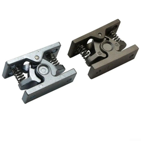 Heavy Duty Zinc Alloy Door Bumper Catch With Spring Loaded Design For Easy One Hand Operation And Double Roller Safety Latch System To Keep Doors Secure And Prevent Slamming - shown in two colors