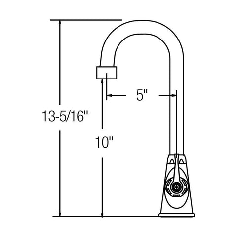 Deck Mount Single Control Faucet With Gooseneck Spout And Lever Handle Chrome ADA Compliant And Lead Free Low Flow Water Saving Fixture dimensions
